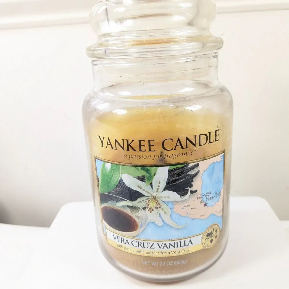 Yankee Candle Vera Cruz Vanilla World‎ Jar 22oz half full white label jar RARE